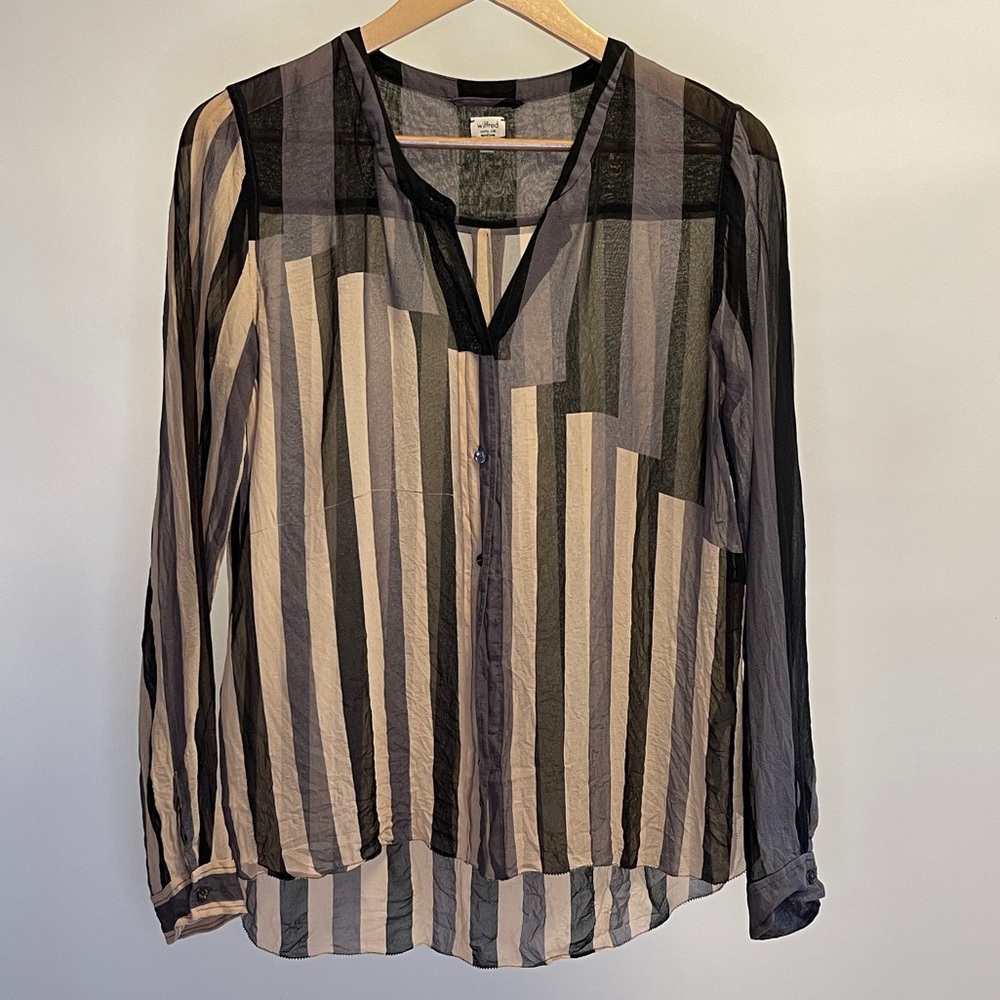 Aritzia Wilfred Striped Button Up Blouse